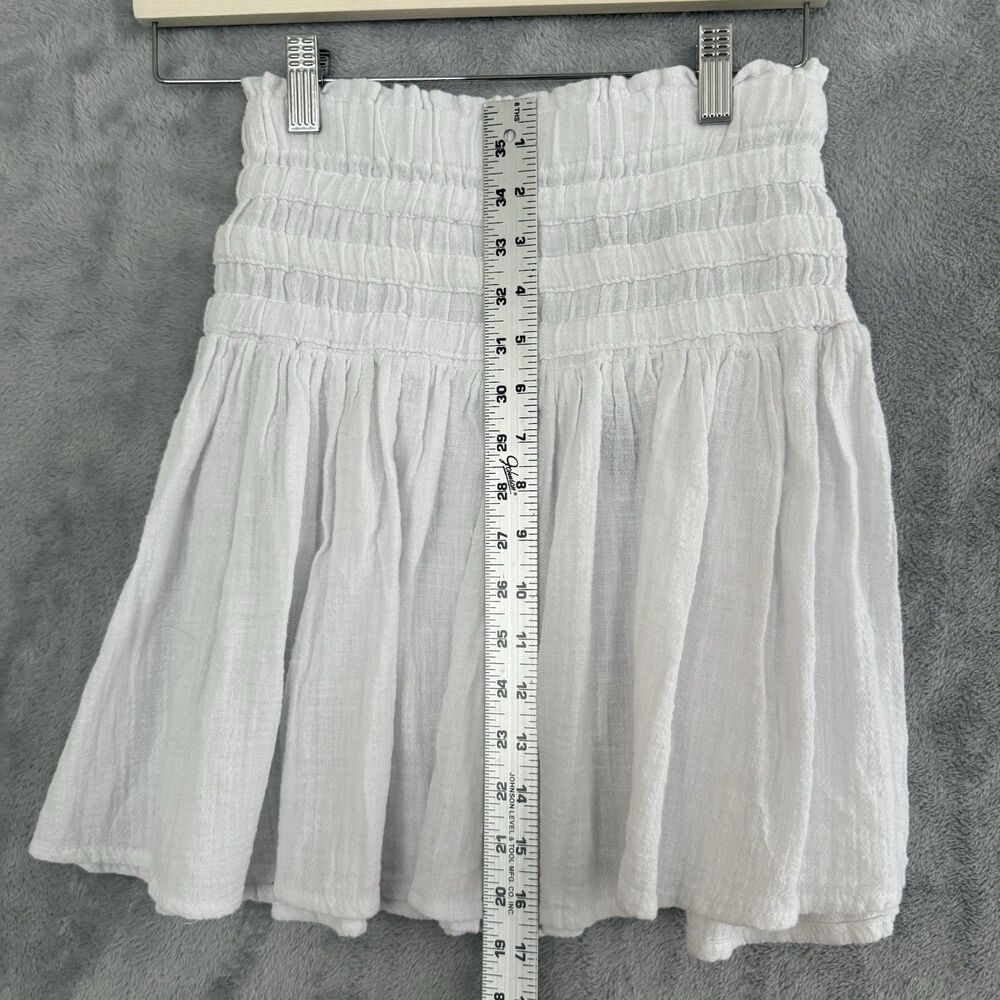 Lot of 2 Rewash Mini Skirt Womens Small Olive Green White Cotton Gauze Pull On - Picture 8 of 13